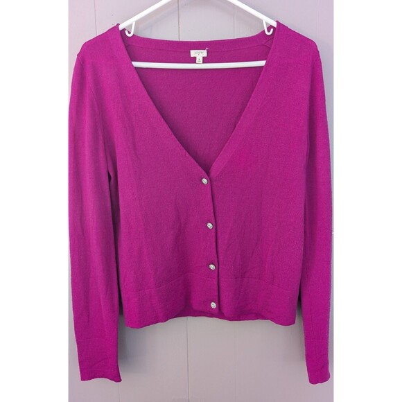 J. Crew Sweaters - J Crew 100% Merino Wool Cardigan Sweater Top Style 99545 Size Small Pink Pockets